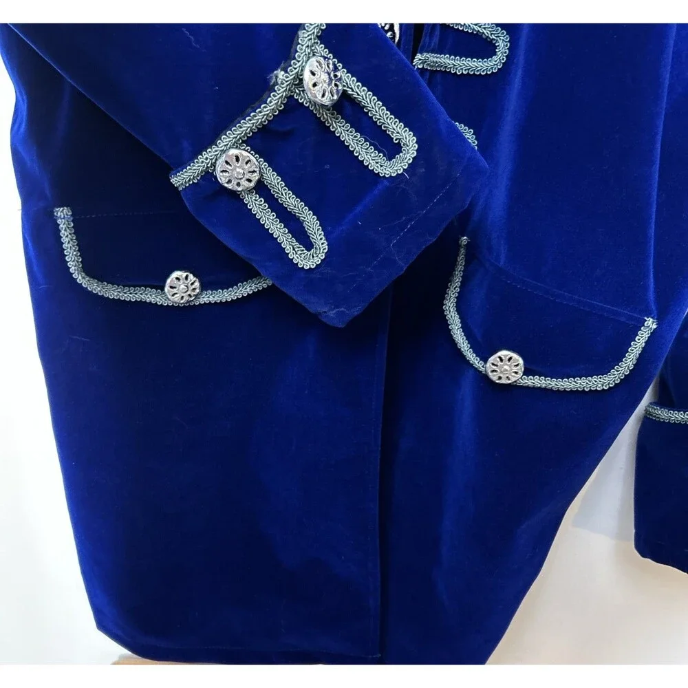 Steampunk Gothic Jacket 3XL Vintage Tailcoat Frock Coat Uniform Costume Blue - Picture 3 of 4